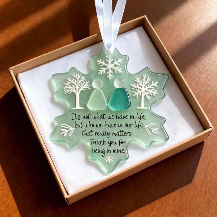 🌊Snowflake-Shaped Sea Glass Friendship Decor❄✨ Shaped by Nature & Crafted by Hand