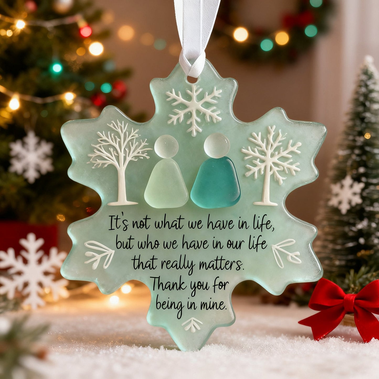 🌊Snowflake-Shaped Sea Glass Friendship Decor❄✨ Shaped by Nature & Crafted by Hand