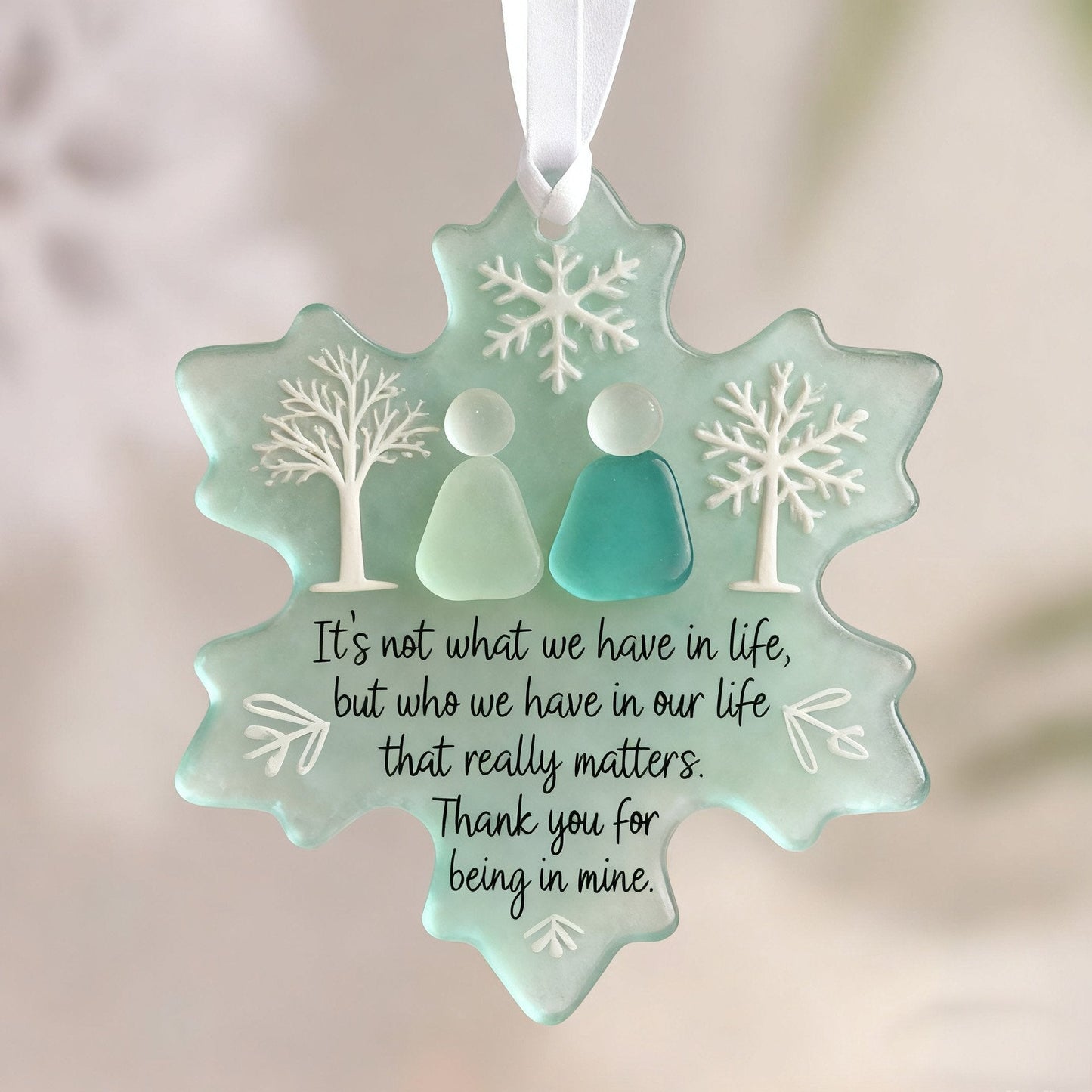🌊Snowflake-Shaped Sea Glass Friendship Decor❄✨ Shaped by Nature & Crafted by Hand