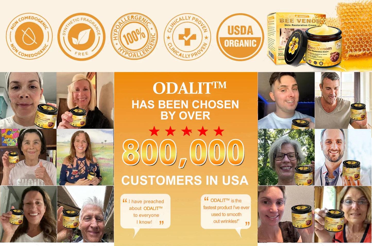 Made and Shipped from USA ✨ ODALIT® Bee Venom Skin Restoration Cream ⏰ LAST DAY 80% OFF💌