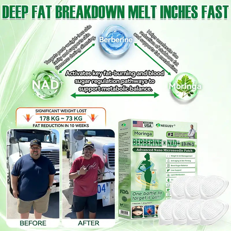 𝐎𝐟𝐟𝐢𝐜𝐢𝐚𝐥 𝐒𝐭𝐨𝐫𝐞 🇺🇸 |NEGUSY™ Moringa .Berberine x NAD+ 10-in-1 Advanced Nano Microneedle Patch - Once Daily, Visible Results in 7Days