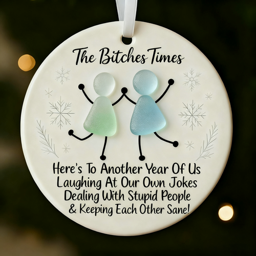 ✨Funny Friendship Sea Glass Keepsake Ornament