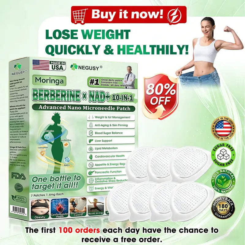 𝐎𝐟𝐟𝐢𝐜𝐢𝐚𝐥 𝐒𝐭𝐨𝐫𝐞 🇺🇸 |NEGUSY™ Moringa .Berberine x NAD+ 10-in-1 Advanced Nano Microneedle Patch - Once Daily, Visible Results in 7Days