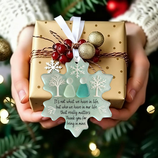 🌊Snowflake-Shaped Sea Glass Friendship Decor❄✨ Shaped by Nature & Crafted by Hand