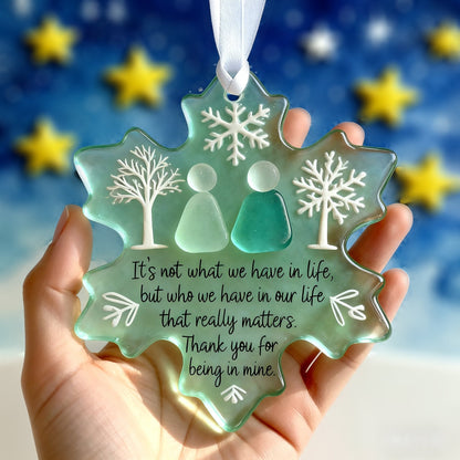 🌊Snowflake-Shaped Sea Glass Friendship Decor❄✨ Shaped by Nature & Crafted by Hand