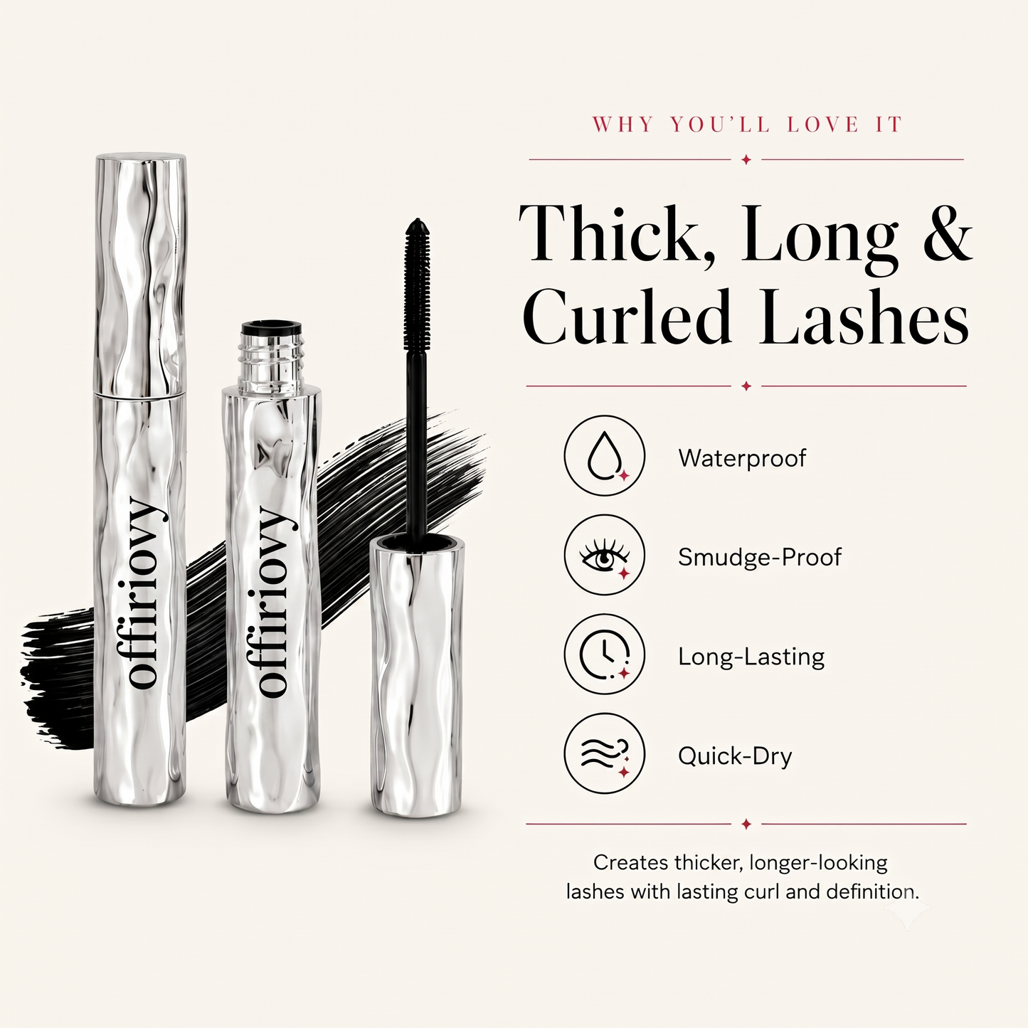 LAST DAY - BUY 1 GET 1 FREE💜Waterproof Curling & Lengthening Mascara