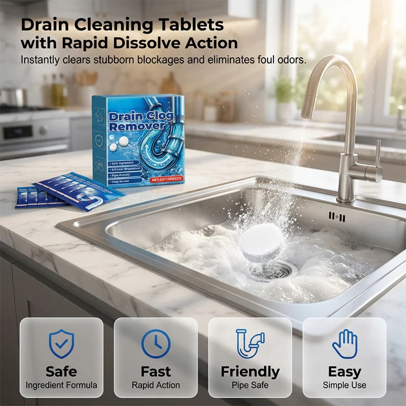 📢📢 BUY 2 GET 1 FREE （36 pcs）⏰ Effervescent Drain Clog Remover Tablets 🫧🧼